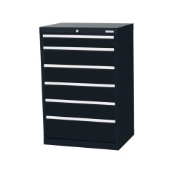 Bedrunka+Hirth Schubladenschrank Profi, Schubladen 1x100 + 4x150 + 1x200 mm, HxBxT 1.019 x 680 x 500 mm, anthrazitgrau/anthrazitgrau
