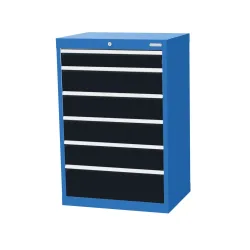 Bedrunka+Hirth Schubladenschrank Profi, Schubladen 1x100 + 4x150 + 1x200 mm, HxBxT 1.019 x 680 x 500 mm, lichtblau/anthrazitgrau