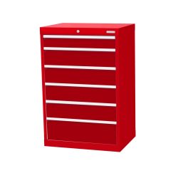 Bedrunka+Hirth Schubladenschrank Profi, Schubladen 1x100 + 4x150 + 1x200 mm, HxBxT 1.019 x 680 x 500 mm, verkehrsrot/rubinrot
