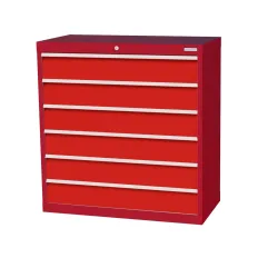 Bedrunka+Hirth Schubladenschrank Profi, Schubladen 6x150 mm, HxBxT 1.019 x 980 x 500 mm, rubinrot/verkehrsrot