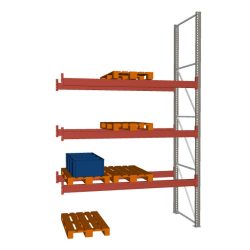 META MULTIPAL Palettenregal, Anbaufeld, Fachlast 2.910 kg, 12 Palettenplätze, 4,4 m Höhe