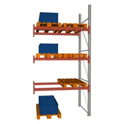 META MULTIPAL Palettenregal, Anbaufeld, Fachlast 2.000 kg, 8 Palettenplätze, 3,8 m Höhe