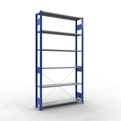 SCHULTE Fachbodenregal enzianblau/verzinkt, Fachlast 150 kg, HxBxT 2.500 x 1.360 x 336 mm