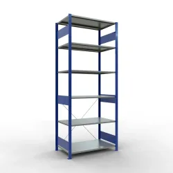 SCHULTE Fachbodenregal enzianblau/verzinkt, Fachlast 150 kg, HxBxT 2.500 x 1.060 x 636 mm