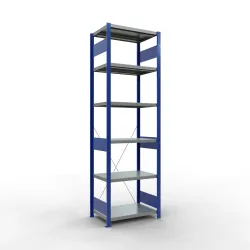 SCHULTE Fachbodenregal, enzianblau/verzinkt, Fachlast 250 kg, HxBxT 2.500 x 810 x 536 mm