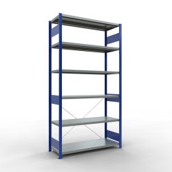 SCHULTE Fachbodenregal, enzianblau/verzinkt, Fachlast 250 kg, HxBxT 2.500 x 1.360 x 536 mm
