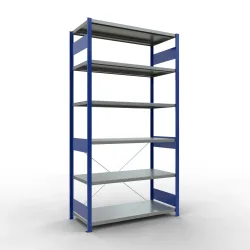 SCHULTE Fachbodenregal, enzianblau/verzinkt, Fachlast 250 kg, HxBxT 2.500 x 1.360 x 636 mm