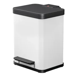 Hailo - Tretabfallsammler Öko, duo Plus M, Volumen 2 x 9 l, weiß., One Size, Weiss