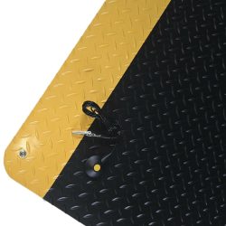 Steinbock® ESD-Anti-Ermüdungsmatte ErgoSoft Strong, Rautenprofil, 2-lagig, BxL 900 x 3.000 mm, schwarz/gelb