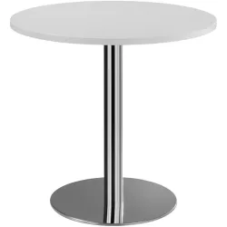 Hammerbacher Besprechungstisch, Gestell verchromt, Ø 800 mm, grau