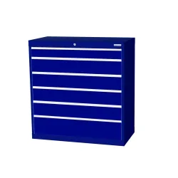 Bedrunka+Hirth Schubladenschrank Profi, Schubladen 1x100 + 4x150 + 1x200 mm, HxBxT 1.019 x 980 x 500 mm, enzianblau/enzianblau