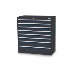 Bedrunka+Hirth Schubladenschrank Profi, Schubladen 6x100 + 2x150 mm, HxBxT 1.019 x 980 x 500 mm, anthrazitgrau/anthrazitgrau