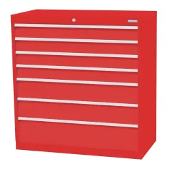 Bedrunka+Hirth Schubladenschrank Profi, Schubladen 4x100 + 2x150 + 1x200 mm, HxBxT 1.019 x 980 x 500 mm, verkehrsrot/verkehrsrot