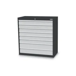 Bedrunka+Hirth Schubladenschrank Profi, Schubladen 6x100 + 2x150 mm, HxBxT 1.019 x 980 x 500 mm, anthrazitgrau/lichtgrau