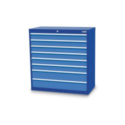 Bedrunka+Hirth Schubladenschrank Profi, Schubladen 6x100 + 2x150 mm, HxBxT 1.019 x 980 x 500 mm, enzianblau/lichtblau