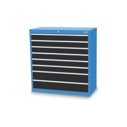 Bedrunka+Hirth Schubladenschrank Profi, Schubladen 6x100 + 2x150 mm, HxBxT 1.019 x 980 x 500 mm, lichtblau/anthrazitgrau