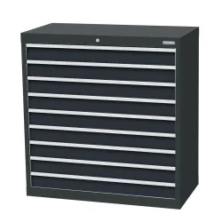 Bedrunka+Hirth Schubladenschrank Profi, Schubladen 9x100 mm, HxBxT 1.019 x 980 x 500 mm, anthrazitgrau/anthrazitgrau