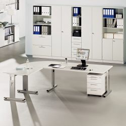 Rollcontainer Office Braun Holz/Metall 42.8 cm 59 cm 58 cm - Farbe: buche - Material: Holzwerkstoff - Rollcontainer