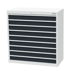 Bedrunka+Hirth Schubladenschrank Profi, Schubladen 9x100 mm, HxBxT 1.019 x 980 x 500 mm, lichtgrau/anthrazitgrau