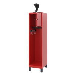 C+P Feuerwehrspind Evolo, Modell YOUNGSTER, 1 Abteil, H 1630 x B 400 x T 500 mm, Füsse, feuerrot RAL 3000
