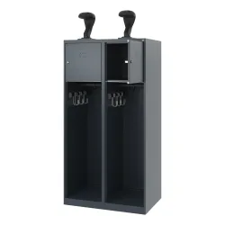 C+P Feuerwehrspind YOUNGSTER, Bodengleiter, 2 Abteile, HxBxT 1.530 x 800 x 500 mm, anthrazitgrau, mit Helmhalter
