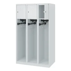 C+P Feuerwehrspind YOUNGSTER, Bodengleiter, 3 Abteile, HxBxT 1.530 x 900 x 500 mm, lichtgrau