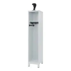 C+P Feuerwehrspind EXPERT, Füsse, 1 Abteil, HxBxT 1.850 x 400 x 500 mm, lichtgrau, mit Helmhalter
