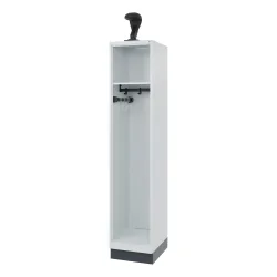 C+P Feuerwehrspind EXPERT, Sockel, 1 Abteil, HxBxT 1.850 x 400 x 500 mm, lichtgrau, mit Helmhalter