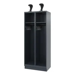C+P Feuerwehrspind EXPERT, Sockel, 2 Abteile, HxBxT 1.850 x 800 x 500 mm, anthrazitgrau, mit Helmhalter
