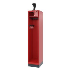 C+P Feuerwehrspind Evolo, Modell PRAKTUS, 1 Abteil, H 1950 x B 400 x T 500 mm, Sockel, feuerrot RAL 3000