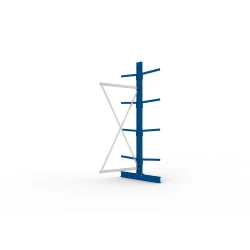 META Kragarmregal Anbaufeld, doppelseitig, Tragkraft pro Arm 175 kg, HxBxT 2.500 x 1.030 x 1.220 mm