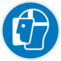 Gebotsschild Gesichtsschutz benutzen, Hygiene und Abstand Aluminium (Ø) 100 mm ISO 7010 1 St.