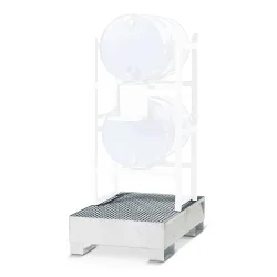 asecos® Regalboden-Auffangwanne aus Stahl, für Fassregale, unterfahrbar, HxBxT 325 x 1.340 x 850 mm