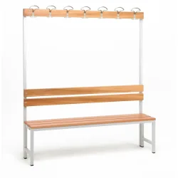 Steinbock® Umkleidesitzbank, 1-seitig mit Hakenleiste, Breite 1.500 mm, ohne Schuhrost