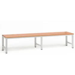 Parkbank, Edelstahl/Garapaholz, witterungsbeständig, B 2000 x T  300 x H 400 mm, moonstone-grau