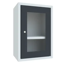 PAVOY Hängeschrank mit Sichtfenster, HxBxT 600 x 400 x 300 mm, anthrazitgrau, lichtgrau