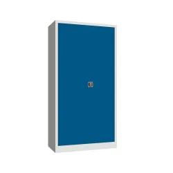 PAVOY Grossraum-Flügeltürschrank, 4 Fachböden, HxBxT 1.950 x 1.000 x 500 mm, enzianblau, lichtgrau