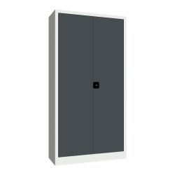 PAVOY Grossraum-Flügeltürschrank, 4 Fachböden, HxBxT 1.950 x 1.000 x 400 mm, anthrazitgrau, lichtgrau
