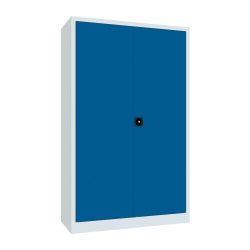 PAVOY Grossraum-Flügeltürschrank, 4 Fachböden, HxBxT 1.950 x 1.200 x 500 mm, enzianblau, lichtgrau