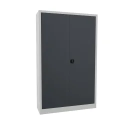 PAVOY Grossraum-Flügeltürschrank, 4 Fachböden, HxBxT 1.950 x 1.200 x 400 mm, anthrazitgrau, lichtgrau