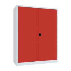 PAVOY Grossraum-Flügeltürschrank, 4 Fachböden, HxBxT 1.950 x 1.500 x 600 mm, feuerrot, lichtgrau