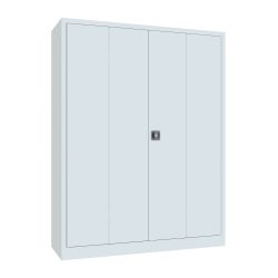 PAVOY Falttürenschrank mit 4 Fachböden, HxBxT 1.950 x 1.500 x 500 mm, lichtgrau, lichtgrau