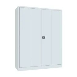 Falttürenschrank, Höhe 1950 mm, Breite 1500 mm, Tiefe 600 mm, grau Pavoy