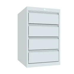 PAVOY Schubladenschrank, Höhe 800 mm, Schubladen 4x175 mm, Breite 500 mm, lichtgrau, lichtgrau