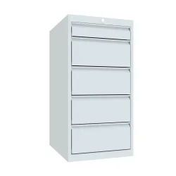 PAVOY Schubladenschrank, Höhe 1.000 mm, Schubladen 1x100 + 4x200 mm, Breite 500 mm, lichtgrau, lichtgrau
