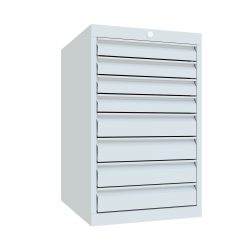 PAVOY Schubladenschrank, Höhe 800 mm, Schubladen 4x70 + 4x100 mm, Breite 500 mm, lichtgrau, lichtgrau