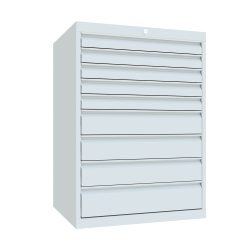 PAVOY Schubladenschrank, Höhe 1.000 mm, Schubladen 5x75 + 3x125 + 1x150 mm, Breite 715 mm, lichtgrau, lichtgrau