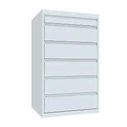 PAVOY Schubladenschrank, Höhe 1.200 mm, Schubladen 1x100 + 5x200 mm, Breite 715 mm, lichtgrau, lichtgrau