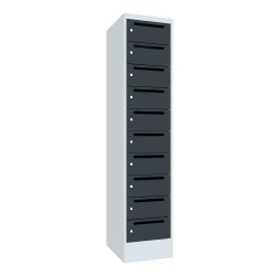PAVOY Postverteilschrank, 1x 10 Fächer, HxBxT 1.850 x 400 x 500 mm, anthrazitgrau, lichtgrau