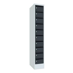 PAVOY Postverteilschrank, 1x 10 Fächer, HxBxT 1.850 x 300 x 500 mm, anthrazitgrau, lichtgrau